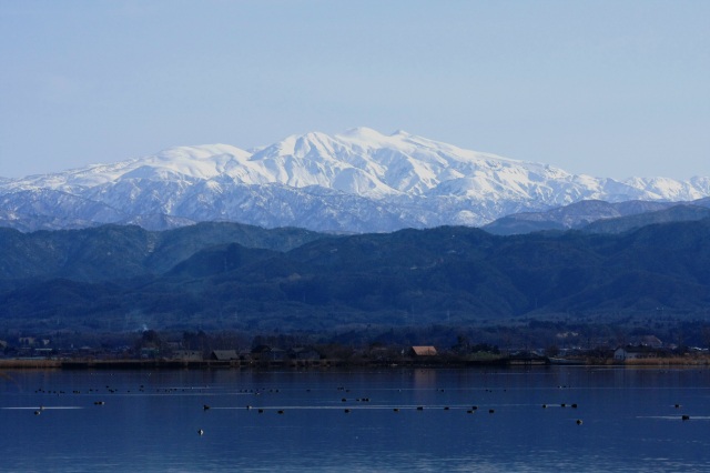 柴山潟から見た白山