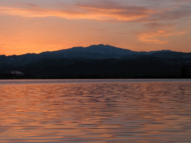 柴山潟 朝焼け